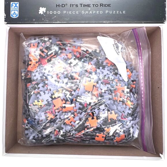 Harley Davidson 1000 Piece Motorcycle Shaped Puzzle HD Its Time To Ride 39"X24" - Picture 8 of 9